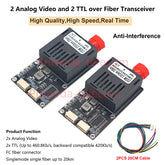 2 vídeo analógico 2 TTL sobre fibra convertidor transceptor óptico FC monomodo 20Km UART TTL SBUS a controlador óptico TX RX Un par