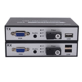VGA over Fiber Extenders with KVM USB stereo 3.5mm Audio ,1080p full HD Video fiber converters adapter,SC Singlemode single fiber up to 20Km,Multimode up 500m, A set