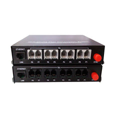 8 Channel POTS Telephone and RJ45 Ethernet over Fiber Optic Extenders 1 Set ,PBX FXO/ FXS phone fiber converters FC Singlemode single fiber 20Km Support Called Id Ring And Fax