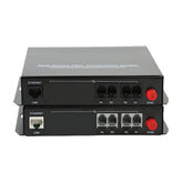 4 Channel POTS RJ11 Telephone RJ45 Ethernet over Fiber Optic Extenders 1 Set ,PBX FXO/ FXS phone fiber converters FC Singlemode single fiber 20Km Support Called Id Ring And Fax