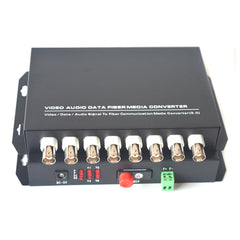 8 Channel Analog Video Fiber Converters FC Singlemode Up 20Km For Analog Camea CCTV Video Monitoring Security Systems And More