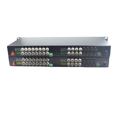 24 port Analog video fiber converters A set. RS485 PTZ, PAL NTSC SECAM video over fiber extenders, FC Singlemode up 20Km for Remote Video monitoring, Security Systems more