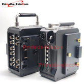 Professional Broadcast Protable BIDI 12G-SDI Video 4 Gigabit Ethernet over Fiber Optic Extender Media Converter ST Singlemode fiber up 10Km No delay Uncompressed Transmission 4 pin Canon DC12V Power -Equipped with Anton-Bauer