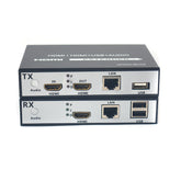 HDMI over Ethernet Extender Over CAT5e/CAT6, with KVM and Loop out, remote control by mouse and keyboard with USB port, Full HD 1080P - Up to 150m (492 Ft) - Low Latency