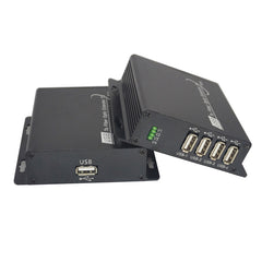 4 port USB2.0 over Fiber Extender, USB Fiber optical converters adapter splitter, Singlemode single fiber up 250m and Multimode up 250m, for U disk, Printer, Scanner A set