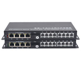 Multifuctional POTS RJ11 Telephone Phone and 4 Independent Gigabit Ethernet Over a Fiber Optic Converter Extender,SC fiber interface,Singlemode 20Km and Multimode 500m