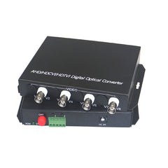 4 port 2MP Video over fiber Extenders Uncompressed Lossless, Fiber video converters FC Singlemode up 20Km, support 1080p 960p HD TVI CVI AHD and analog Cameras ,A set