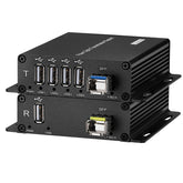 4 Ports USB2.0 over Fiber optic Extenders Converters up to 20Km By Singlemode Fiber, 1.25G SFP Include, A Set
