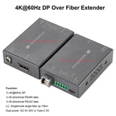 4K@60Hz Displayport DP Over Fiber Optic Extender with RS485 RS232 SFP LC Singlemode single fiber up 10km Professional broadcast-grade Zero latency