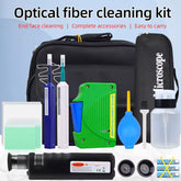 Kit de herramientas de limpieza de fibra óptica Pluma de limpieza MPO Limpiador de extremo de 2.5MM/1.25MM Caja de limpieza de lupa de fibra óptica 400