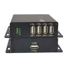4 port USB2.0 over Fiber Extender, USB Fiber optical converters adapter splitter, Singlemode single fiber up 250m and Multimode up 250m, for U disk, Printer, Scanner A set