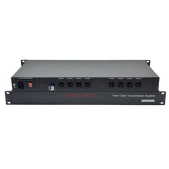 8 Channel XLR Balanced Audio to Fiber Optic Extenders with 48V Phantom 1U Rack mount-LC Single-Mode Single Fiber 20Km SFP Include Uncompressed Professional Crystal Clear Sound