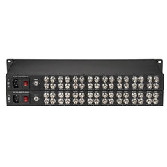 Convertidor de medios de fibra óptica de 16 puertos 3G/HD-SDI FC con salida de bucle HD de video y audio a través de extensor de fibra, sin comprimir, sin pérdida, calidad de transmisión profesional, monomodo de hasta 20 km, un par