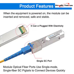 1.25G SFP SC BiDi Transceiver Module WDM 1310/1550nm 3km/10km/20km DDM Compatible for Miktotik/TP-Link/Ubiquiti Ethernet Switch 1 Pair