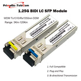 SFP BiDi LC WDM Transceiver Module 1.25G Tx1310/Rx1550nm 3km/10km/20km DDM Compatible for TP-Link,Miktotik/Zyxel Ethernet Switch