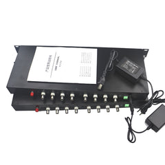 8 port 2MP Video over fiber Extender Uncompressed 1 U Rack mount, HD video fiber converters FC Singlemode up 20Km, support 1080p 960p HD TVI CVI AHD camera ,A set