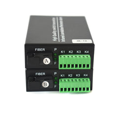 4 channel Contact closure over Fiber optic converters a set- SC Singlemode Fiber up to 20Km, Multimode 500M for Door Open and Door Close,Entry Access Control,Alarm System and More