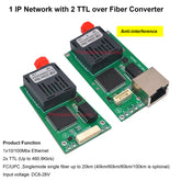 1 IP Network 2 TTL CRSF/SBUS over Fiber Optic Converter digital TX 1310nm/RX 1550nm , FC Singlemode Fiber 20km 40Km 60Km DC6-26V High Speed TTL up 460Kb/S, Anti-interference