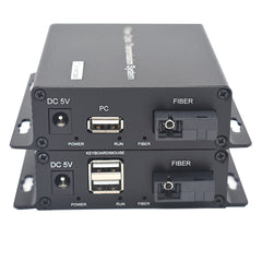 HDMI over Fiber Optic Extender with KVM and 3.5mm Audio and IR -Full HD 1080P HDMI to Fiber Optic converter Single-Mode up 20KM,Multimode 500m