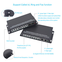 POTS RJ11 Telephone Over Fiber Optic Converters, Gigabit Ethernet RJ45 over Fiber extender 1 Set- SC Singlemode 20Km and Multimode 500m