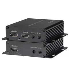 HDMI over Ethernet Converters with KVM 3.5mm Audio IR,HDMI over RJ45 Extenders Up to 656FT(200m) by Network Cable Cat5e Cat6 Cat7, Full HD 1080P -A Pair