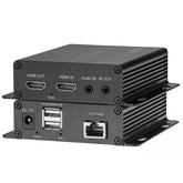 HDMI over Ethernet Converters with KVM 3.5mm Audio IR,HDMI over RJ45 Extenders Up to 656FT(200m) by Network Cable Cat5e Cat6 Cat7, Full HD 1080P -A Pair