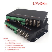 Multifuctional Video/Ethernet/RS422 data/8 Contact closure over Fiber optic media converters