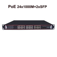 24 Port Gigabit PoE Switch with 2 Gigabit SFP 