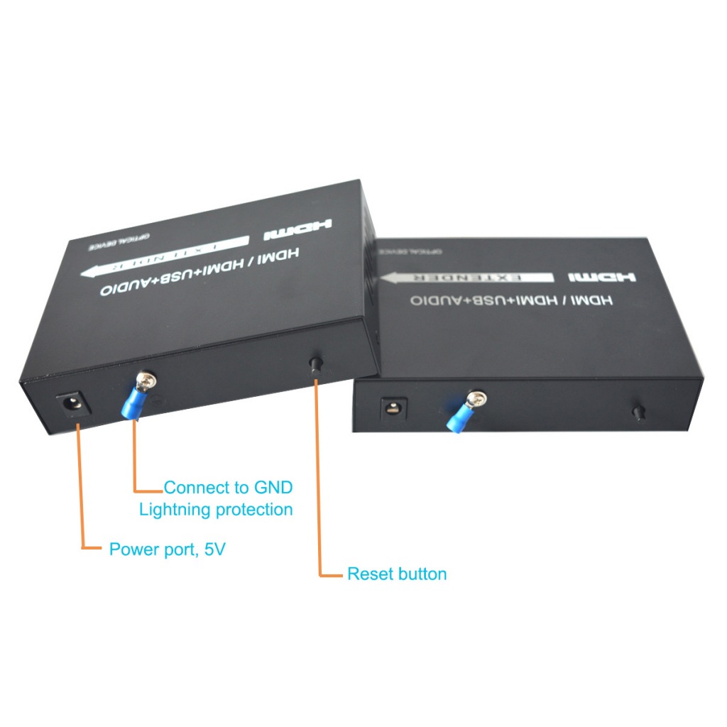 HDMI Video/Audio Over Fiber Optic up 20Km SC Primeda-telecom HDMI Optical Extenders/Converters One Kit Transmitter and Receiver 1080p with KVM and Loop Out 
