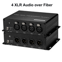 4 Mircophone XLR Audio Fiber Converter
