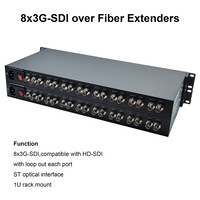 8x3G-SDI over Fiber Converters with Loop out ,ST optical interface, 1080p 60Hz max