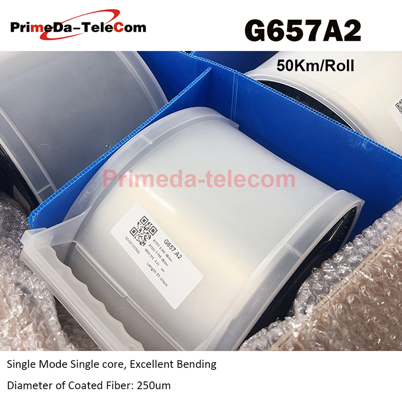 G657A2 50Km/Roll Single Mode Single Core Bare fiber disk OTDR measuring optical fiber reels for OTDR