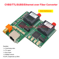1 CVBS/TTL/SUBS/Ethernet over Fiber Optic Converter FC/UPC Singlemode up 20Km for Fpv drone