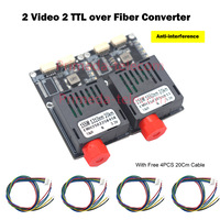 2 Cvbs Video/2 TTL to Fiber Optic Converter FC/UPC Singlemode 20Km for Fpv drone