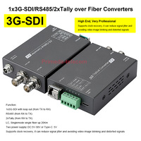 Portable 3G-SDI Video/RS485/2xTally over Fiber Optic Converters Adapter LC SFP Singlemode 10Km
