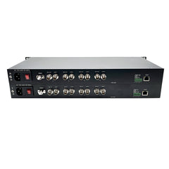 Conversores de vídeo y audio 3G-SDI de 4 canales sobre fibra óptica con Ethernet 1x10/100M y datos RS422, transmisión de audio y vídeo HD en tiempo real sin comprimir, sin pérdidas, calidad de transmisión profesional