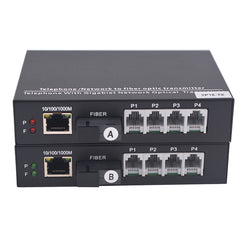 POTS RJ11 Telephone and Gigabit Ethernet over Fiber media converters - Pots Phone PCM Voice Over Fiber Optic,SC optical transceiver ,Singlemode 20Km Multimode 500m
