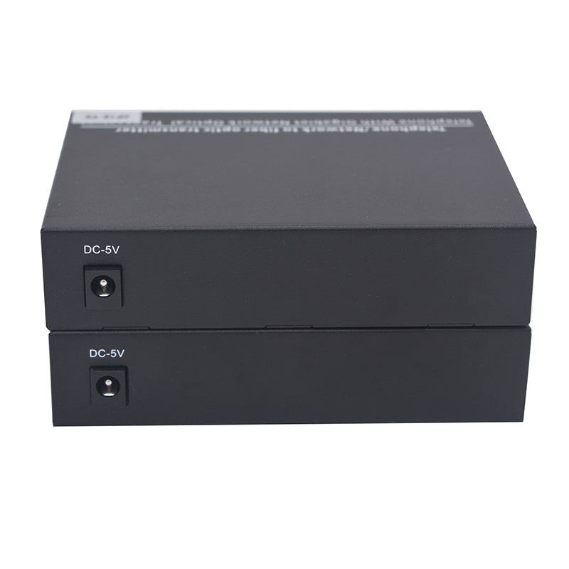 POTS RJ11 Telephone and Gigabit Ethernet over Fiber media converters - Pots Phone PCM Voice Over Fiber Optic,SC optical transceiver ,Singlemode 20Km Multimode 500m