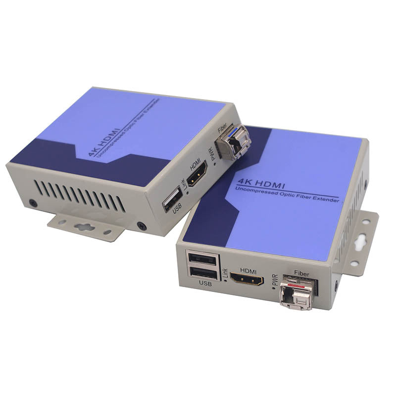 4K HDMI Fiber Converters Uncompressed,Full HD Video Audio over Fiber Extender, 10G SFP Transceivers Included,LC Singlemode up 10Km Support KVM and 4Kx2K