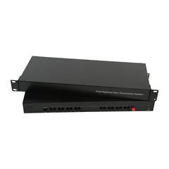 16 Channel POTS Telephone and RJ45 Ethernet over Fiber Optic Extenders 1 Set ,PBX FXO/ FXS phone fiber converters FC Singlemode single fiber 20Km Support Called Id Ring And Fax