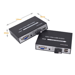 VGA over Fiber Extenders with KVM USB stereo 3.5mm Audio ,1080p full HD Video fiber converters adapter,SC Singlemode single fiber up to 20Km,Multimode up 500m, A set