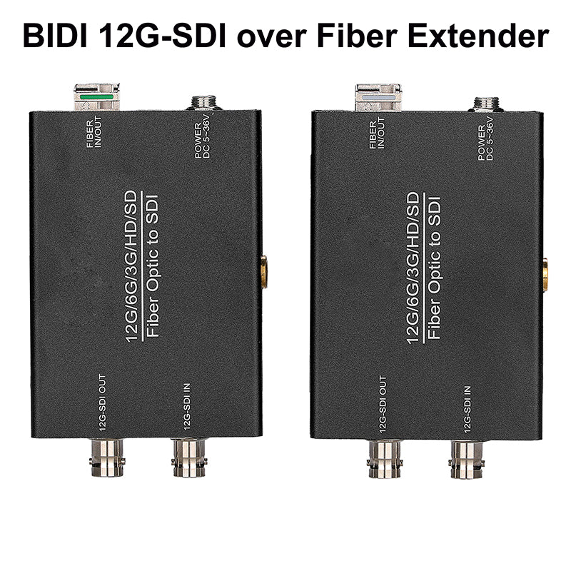 1 channel Bidirectional 12G/6G/3G/HD-SDI Video over Fiber Optic Converter Media Converter Singlemode single fiber up 10Km No delay Uncompressed Transmission ,with two 12G SFP optical module and hot shoe