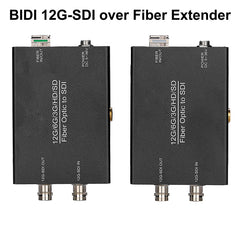 1 channel Bidirectional 12G/6G/3G/HD-SDI Video over Fiber Optic Converter Media Converter Singlemode single fiber up 10Km No delay Uncompressed Transmission ,with two 12G SFP optical module and hot shoe