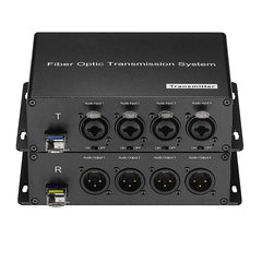 4/8 channel 48V Phantom XLR Balanced Audio to Fiber optic Extender Adapter LC Single-mode single fiber 20Km SFP include Uncompressed Professional Crystal Clear Sound