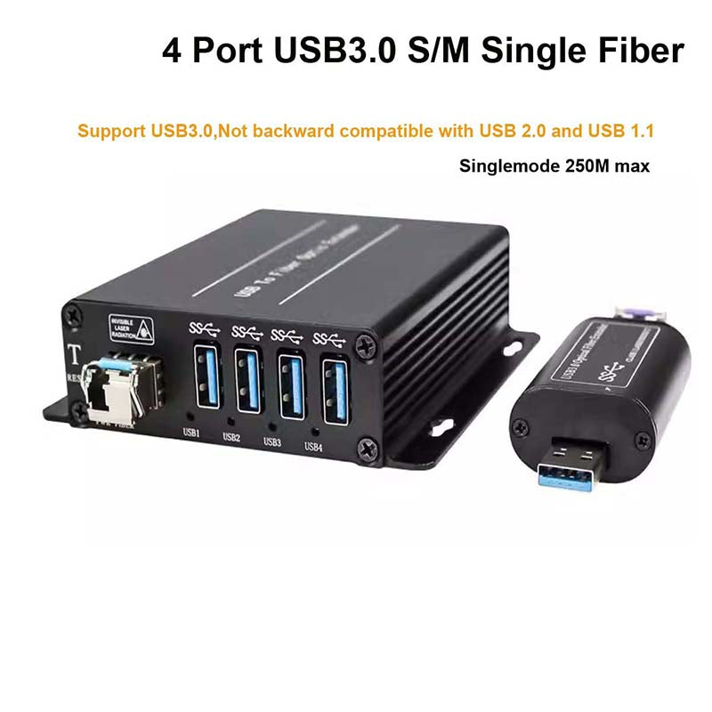 USB3.0 over Fiber Extenders Converters LC Singlemode Fiber up to 250m, SFP transceiver include 1 Set