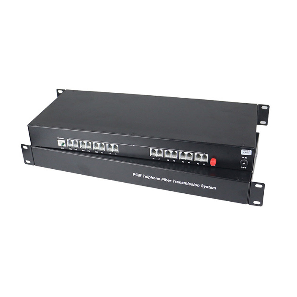 16 Channel POTS Telephone and RJ45 Ethernet over Fiber Optic Extenders 1 Set ,PBX FXO/ FXS phone fiber converters FC Singlemode single fiber 20Km Support Called Id Ring And Fax
