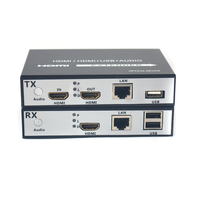 HDMI over Ethernet Extender Over CAT5e/CAT6, with KVM and Loop out, remote control by mouse and keyboard with USB port, Full HD 1080P   - Up to 150m (492 Ft) - Low Latency