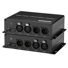 2 Bidirectional  XLR Balanced Audio Over Fiber Optic Extender Singlemode Fiber up 20Km LC SFP Include Uncompressed No delay Professional grade Crystal Clear Sound