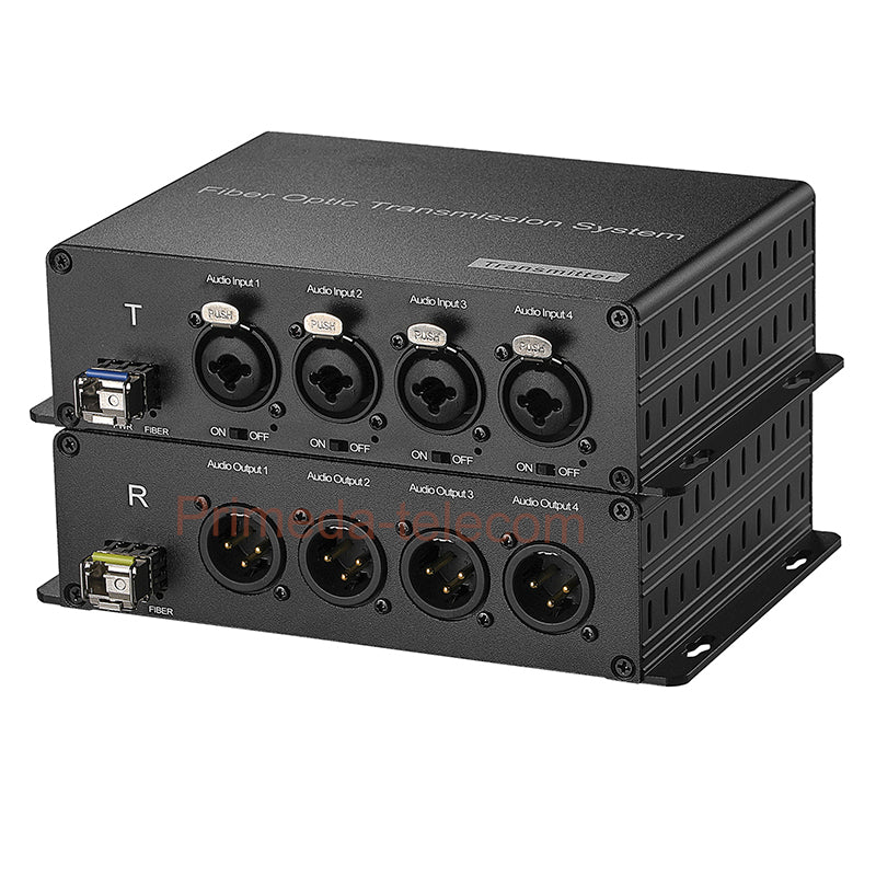 4/8 channel 48V Phantom XLR Balanced Audio to Fiber optic Extender Adapter LC Single-mode single fiber 20Km SFP include Uncompressed Professional Crystal Clear Sound