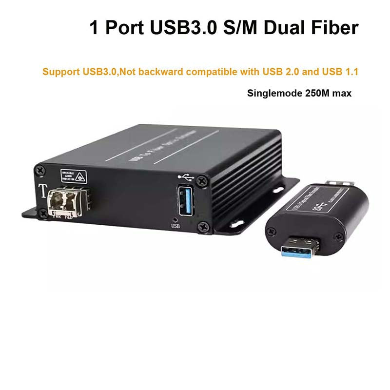 USB3.0 over Fiber Extenders Converters LC Singlemode Fiber up to 250m, SFP transceiver include 1 Set